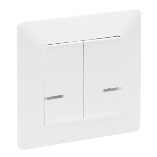 Interruptor duplo de iluminação conectado branco VLWN
