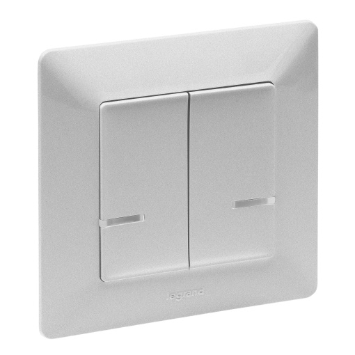 Interruptor duplo de iluminação conectado alumínio VLWN