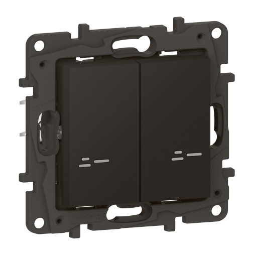 Niloé Step with Netatmo - Interruptor duplo conectado com neutro - Preto