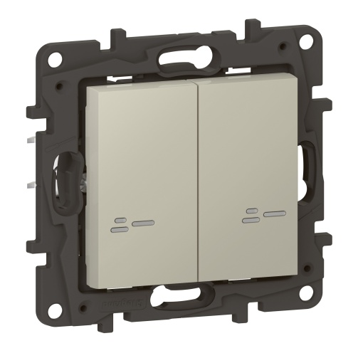 Niloé Step with Netatmo - Interruptor duplo conectado com neutro - Areia