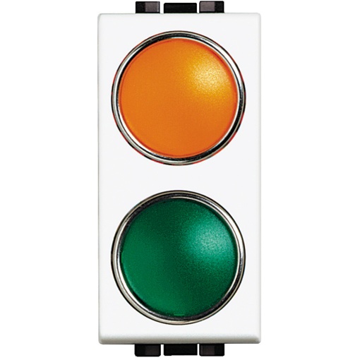 Livinglight - Sinalizador luminoso 2 difusores LaranjaVerde - Branco, 1 módulo