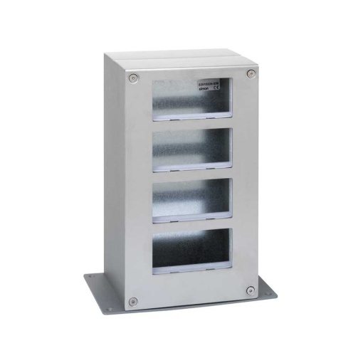 Torreta metálica de 4 alturas y 2 caras para 8 elementos por cara acero inox Simon 500 Cima