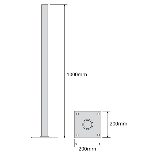T support 1000 mm x 200 mm Hot-Dip Galvanizing