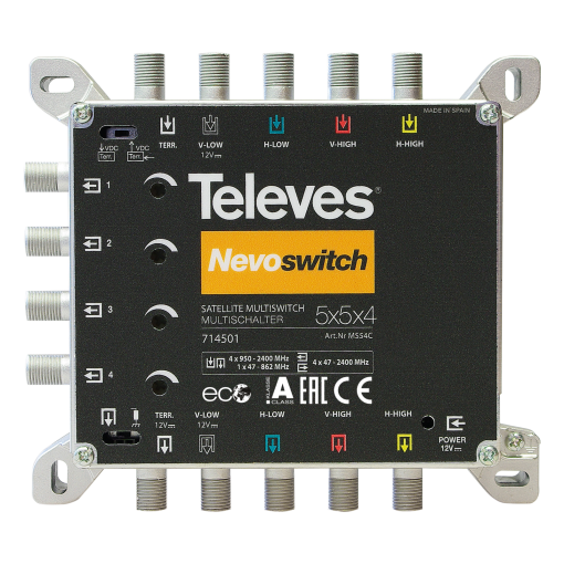 NevoSwitch 5 inputs - 4 outputs 