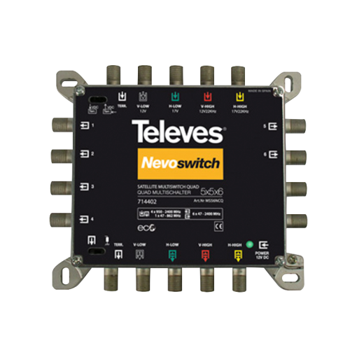 NevoSwitch equipped with 5 QUAD inputs and 6 outputs 