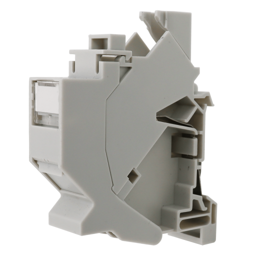 Módulo keystone RJ45 Easy Grip fêmea FTP Cat 6A com suporte para calha DIN