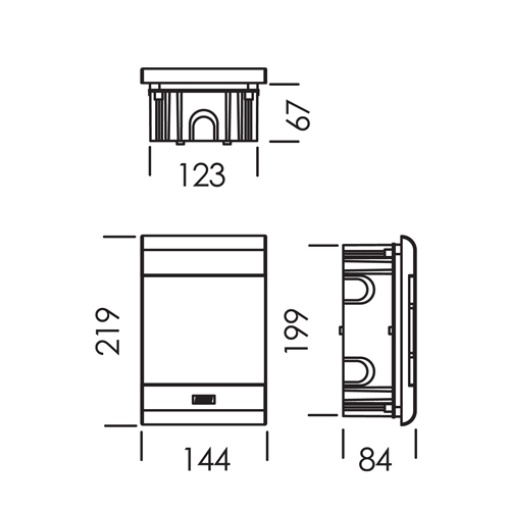 QUADRO ICP IP40 SEM LIGADOR PORTA OPACA 1 FILA 4 MÓDULOS BRANCO