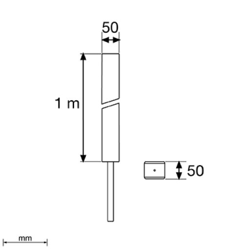 Extensão coluna Unex 1m Ø50, em alumínio