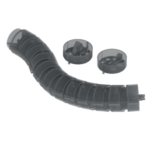 Guia articulada fechada Unex 1 m, em PC cor grafite semitransparente