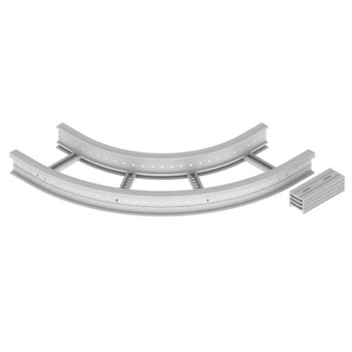 Curva plana de 90 Unex 135x400 R600, em U48X cor cinzento