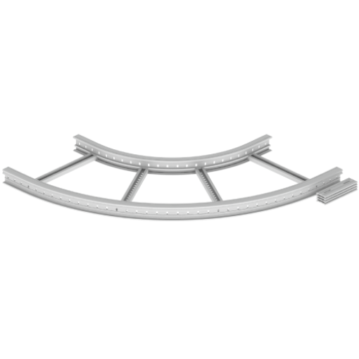 Curva plana de 90 Unex 85x600 R600, em U48X cor cinzento