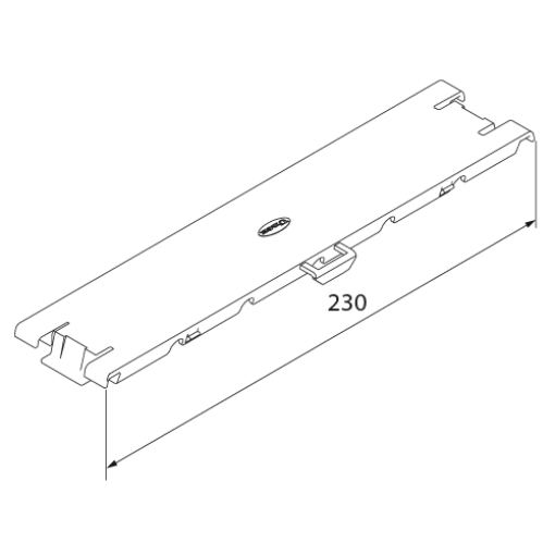Ponte Unex 230, em U24X para calhas 60x230, em U23X