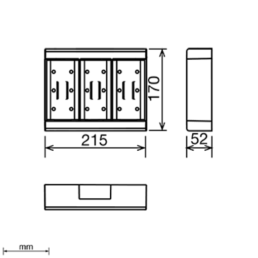 Caixa modular Unex para 6 mecanismos, em U24X