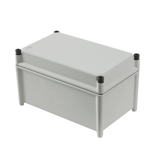 Plastic housing, TBF polyester empty enclosure, 186 x 302 x 175 mm, Glass fibre-reinforced polyester, untreated, Light Grey