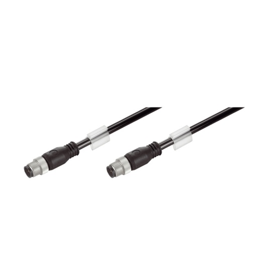 Ethernet Railway Cable assembled, M12 D-code  IP 67 straight pin, M12 D-code  IP 67 straight pin, Number of poles 4, Length 20 m