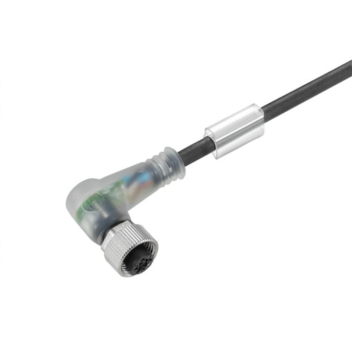Sensor-actuator Cable, M12, Number of poles 5, 5 m, Socket, angled, LED Yes, Shielded No