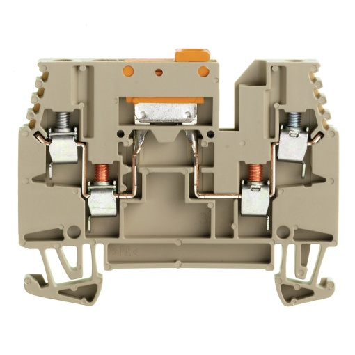 Test-disconnect terminal, Screw connection, dark beige, 2.5 mm², 16 A, 400 V, Number of connections 4, Number of levels 1