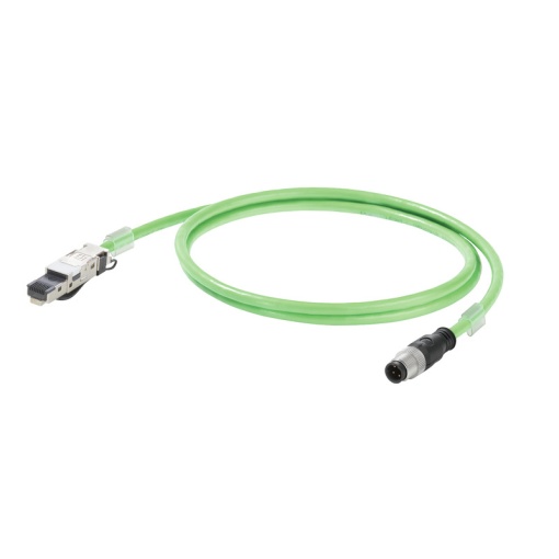 PROFINET Cable assembled, M12 D-code  IP 67 straight pin, RJ45 IP 20, Number of poles 4, Length 20 m