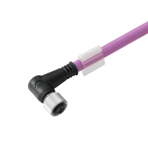 Copper data cable Assembled, One end without connector, Number of poles 5, Cable length 1.5 m, Socket, angled, Length 1.5 m
