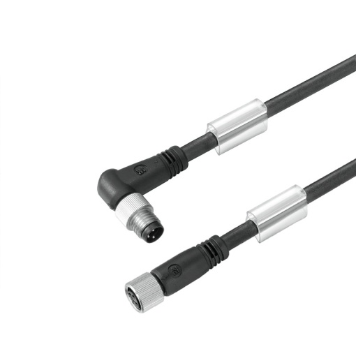 Sensor-actuator Cable, M8  M8, Number of poles 3, 0.6 m, pin, angled - bush straight, LED No, Shielded No
