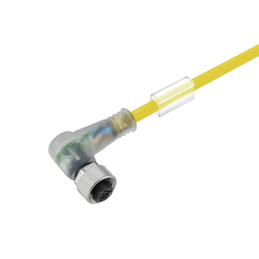 Sensor-actuator Cable, M12, Number of poles 4, 5 m, Socket, angled, LED Yes, Shielded No