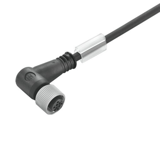 Sensor-actuator Cable, M12, Number of poles 5, 5 m, Socket, angled, LED No, Shielded No