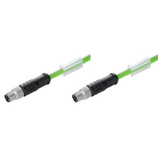 EtherCat Cable assembled, Connecting line, Number of poles 4, 0.1 m