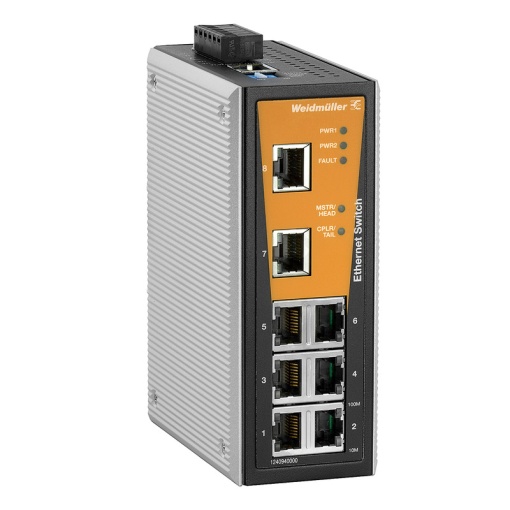 Network switch, managed, Fast Ethernet, 8x RJ45, -40 C...75 C, IP30
