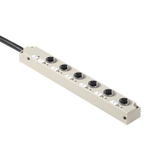 Sensor-actuator passive distributor with cable, Fixed cable version, M12, 30 V, A-coded, LED Yes, LED initiator Yes, Wiring type PNP