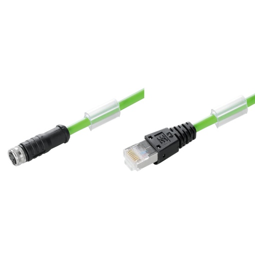 EtherCat Cable assembled, Connecting line, Number of poles 4, 0.25 m
