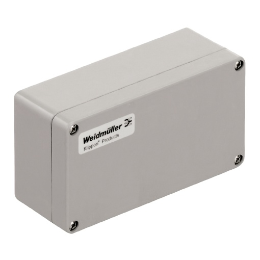 Plastic housing, Klippon POK polyester empty enclosure, 160 x 75 x 56 mm, Glass fibre-reinforced polyester, untreated, polished, Silver grey