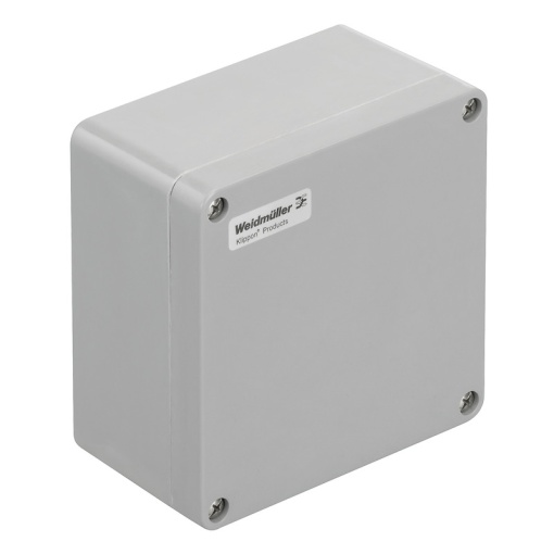 Plastic housing, Klippon POK polyester empty enclosure, 160 x 160 x 90 mm, Glass fibre-reinforced polyester, untreated, polished, Silver grey