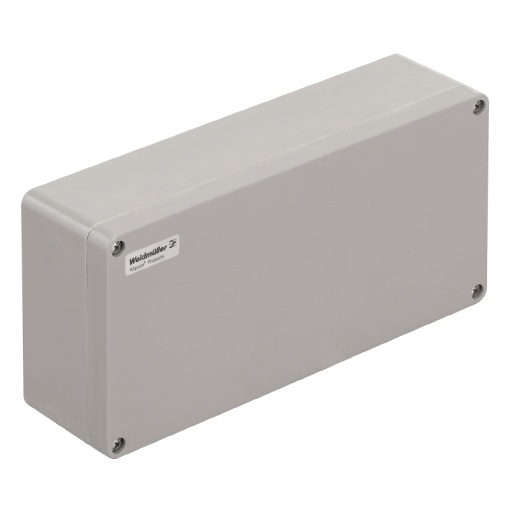 Plastic housing, Klippon POK polyester empty enclosure, 360 x 160 x 90 mm, Glass fibre-reinforced polyester, untreated, polished, Silver grey