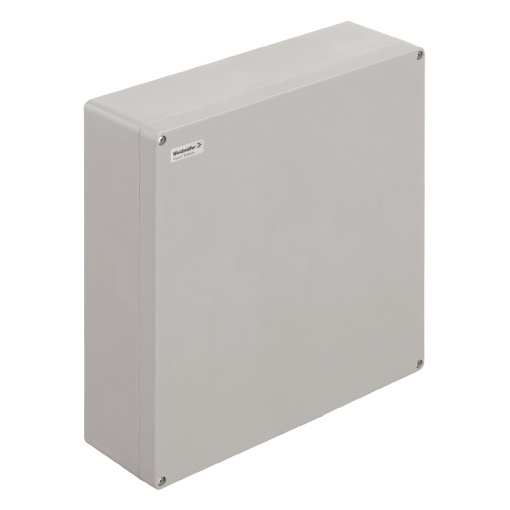 Plastic housing, Klippon POK polyester empty enclosure, 400 x 405 x 120 mm, Glass fibre-reinforced polyester, untreated, polished, Silver grey