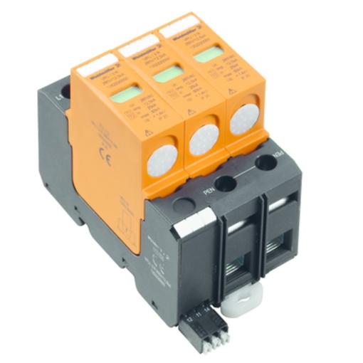 Surge voltage arrester  power supply systems, with remote contact, Type I  II, Low voltage network TN-C, III, IV, AC, 230 V