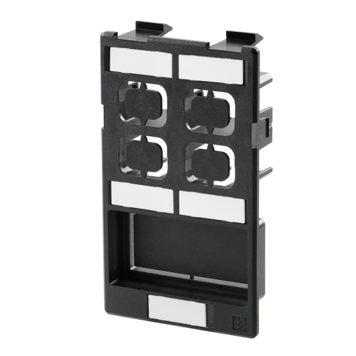 Insert plate for component housing, Built-in, Insert plate, shielded, 1x Power, 4x Data