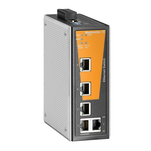 Network switch, managed, Fast Ethernet, 5x RJ45, -10 C...60 C, IP30