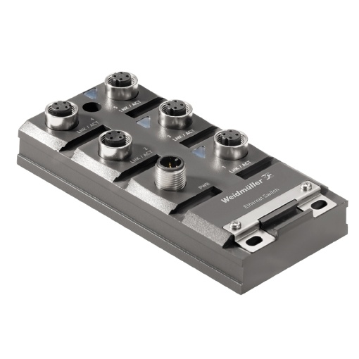 Network switch, unmanaged, Fast Ethernet, 5  M12 D coded, -25 C...60 C, IP67 encapsulated
