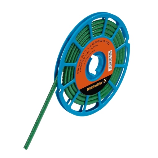 Cable coding system, green, Conductor O.D.2.5 - 5 mm, PVC, soft, without Cadmium, -30...80 C