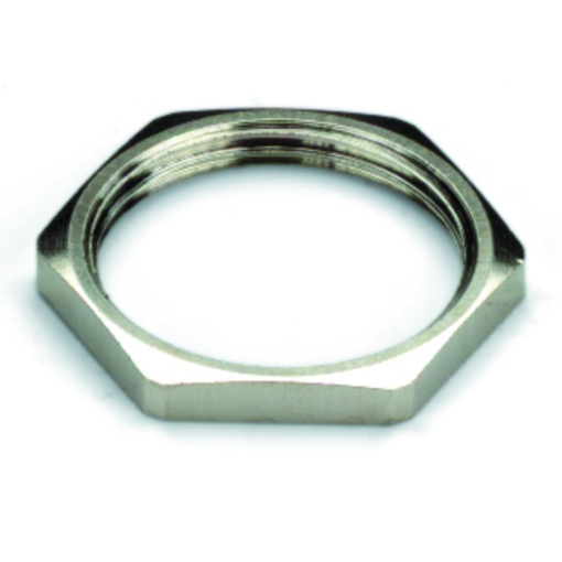 Locknut for cable gland metal, Industrial Ethernet, 2 mm, Brass, nickel-plated