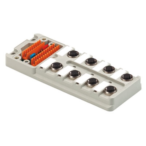 Sensor-actuator passive distributor without cable, Hood distributor lower part, IDC, M12, 30 V, A-coded, LED Yes, LED initiator Yes, Wiring type 