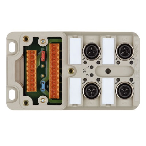 Sensor-actuator passive distributor without cable, Hood distributor lower part, IDC, M12, 30 V, A-coded, LED Yes, LED initiator Yes, Wiring type 