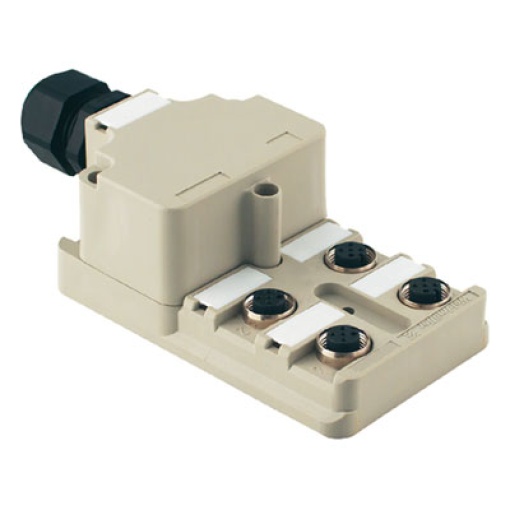 Sensor-actuator passive distributor without cable, Hood distributor, M12, 30 V, A-coded, LED Yes, LED initiator No, Wiring type PNP