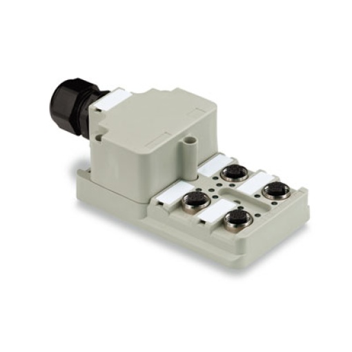 Sensor-actuator passive distributor without cable, Hood distributor, M12, 30 V, A-coded, LED Yes, LED initiator Yes, Wiring type Custom