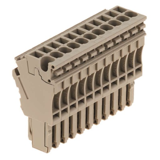 Plug terminal, Plug-in connection, 2.5 mm², 24 A, 500 V, Number of connections 11, Number of poles 11, Width 56.1 mm
