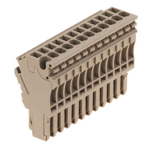 Plug terminal, Plug-in connection, 2.5 mm², 24 A, 500 V, Number of connections 12, Number of poles 12, Width 60 mm