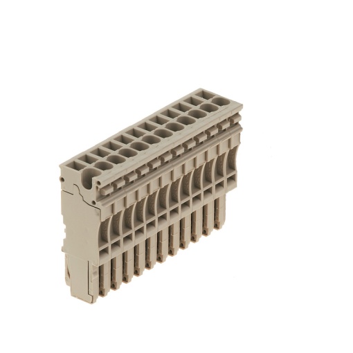 Plug terminal, Plug-in connection, 2.5 mm², 24 A, 500 V, Number of connections 12, Number of poles 12, Width 61.2 mm