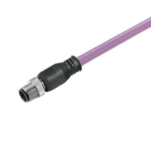 Copper data cable Assembled, One end without connector, Number of poles 2, Cable length 1.5 m, pin, straight
