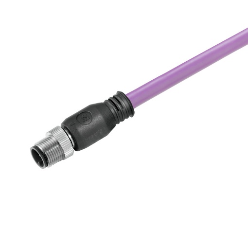 Copper data cable Assembled, One end without connector, Number of poles 2, Cable length 5 m, pin, straight