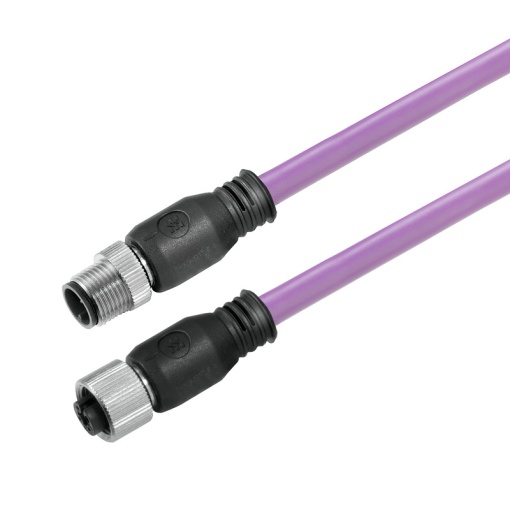 Copper data cable Assembled, Connecting line, Number of poles 2, Cable length 3 m, pin, straight - socket, straight